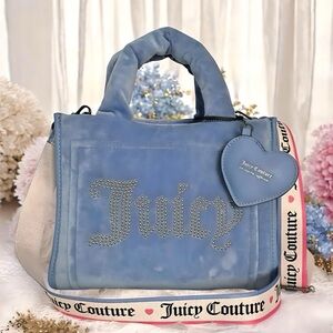 Juicy Couture Big Spender Slate Blue Mini Tote Bag NWT